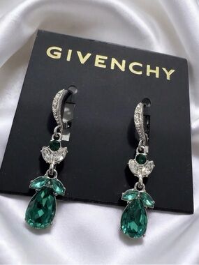 Givenchy
Glass Stone Silver-Tone Drama Double Drop Earrings